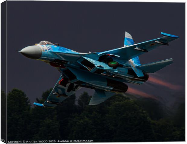 Flanker Take off  Canvas Print by MARTIN WOOD