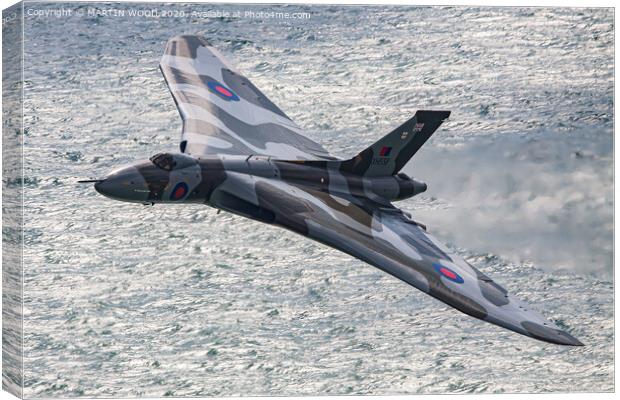 The Mighty Vulcan XH558 Canvas Print by MARTIN WOOD