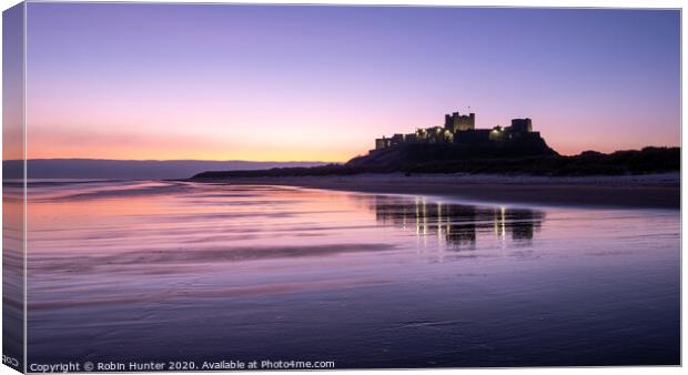 Bamburgh Dawn Canvas Print by Robin Hunter