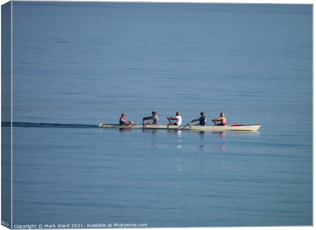 Hastings Rowing Training. Canvas Print by Mark Ward