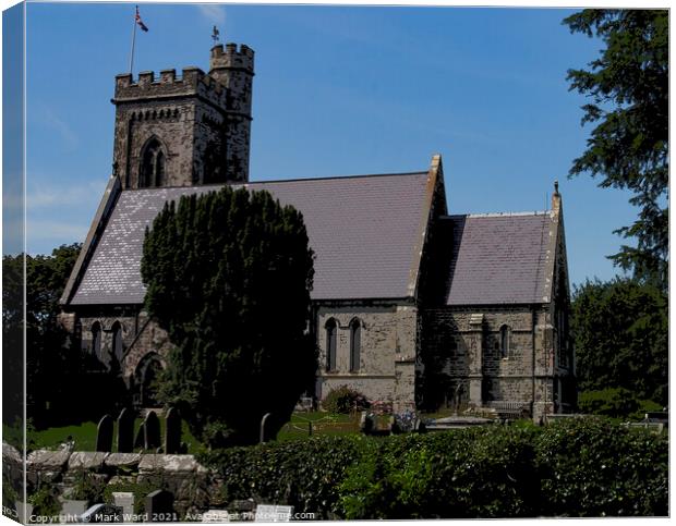 St Andrew’s Church in Fairlight, East Sussex. Canvas Print by Mark Ward