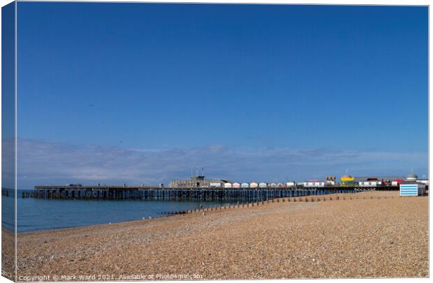 Hastings Pier on a Glorious August Morning. Canvas Print by Mark Ward