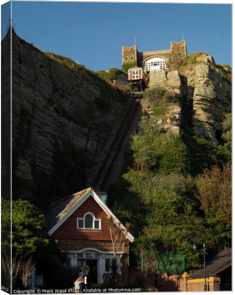 Hastings East Hill Lift. Canvas Print by Mark Ward