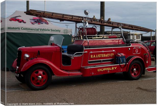 Dursley Fire Engine. Canvas Print by Mark Ward