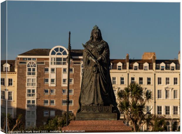 Queen Victoria in Warrior Square, Hastings. Canvas Print by Mark Ward