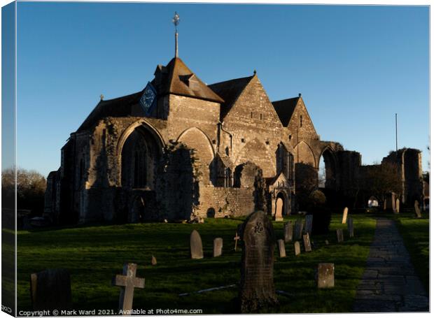 St Thomas Church in Winchelsea during Sunset. Canvas Print by Mark Ward