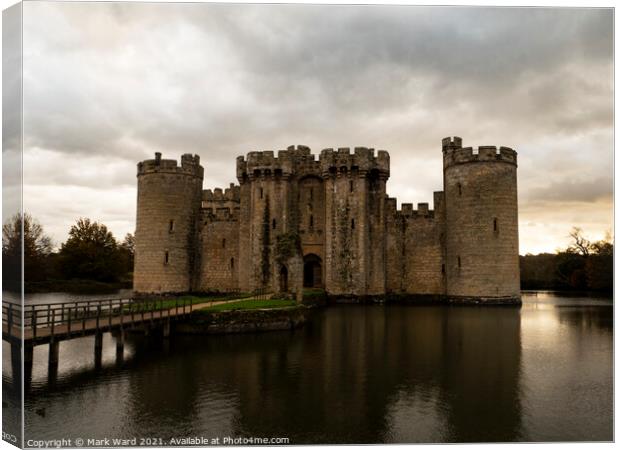 Bodiam Castle in East Sussex. Canvas Print by Mark Ward