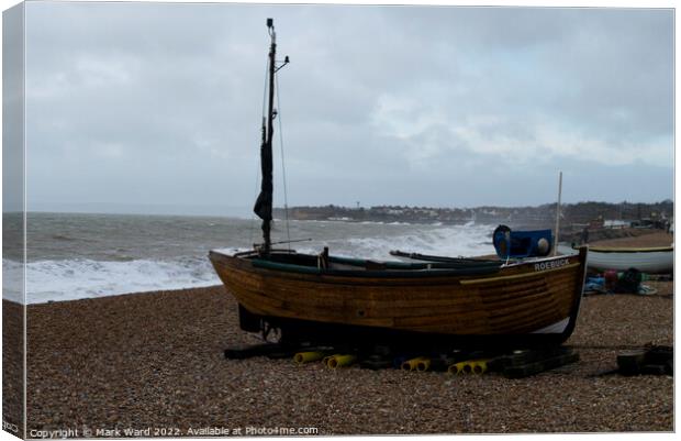 St Leonards Fishing Boats at Rest. Canvas Print by Mark Ward