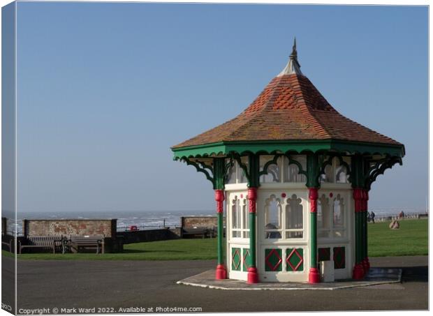 Bexhill Seafront Shelter. Canvas Print by Mark Ward