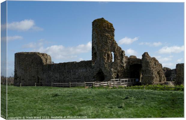 The Castle at Pevensey. Canvas Print by Mark Ward
