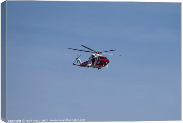 Coastguard Helicopter. Canvas Print by Mark Ward