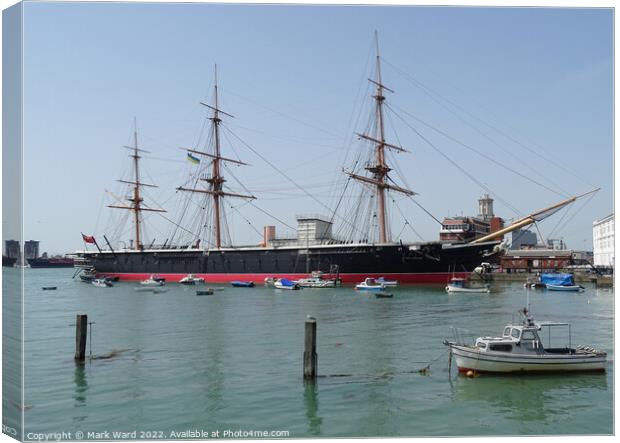 HMS Warrior. Canvas Print by Mark Ward