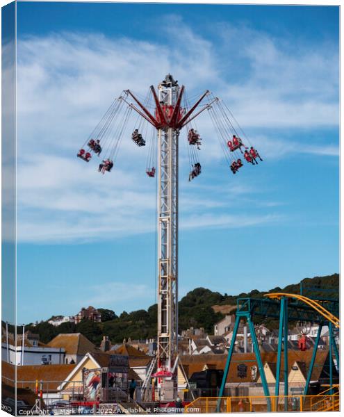Fairground Fun in Hastings. Canvas Print by Mark Ward