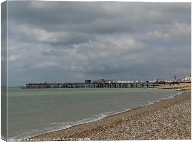 Looming Clouds over Hastings Pier Canvas Print by Mark Ward