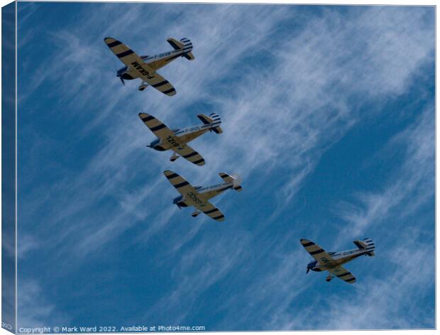 Light Aircraft in Formation. Canvas Print by Mark Ward
