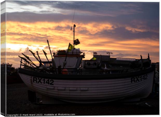 Evening Glow on the Coast. Canvas Print by Mark Ward