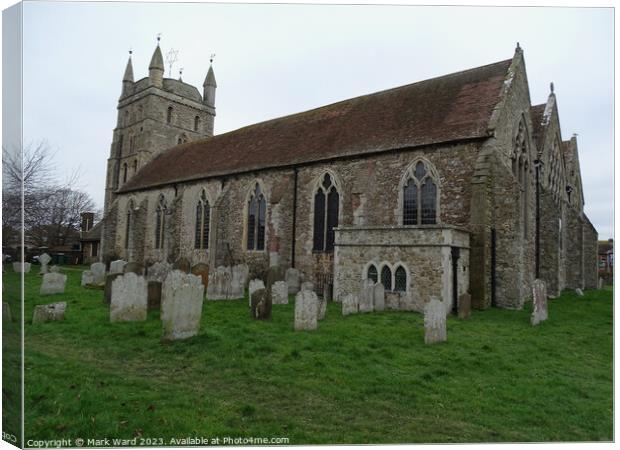 St Nicholas Church in New Romney. Canvas Print by Mark Ward