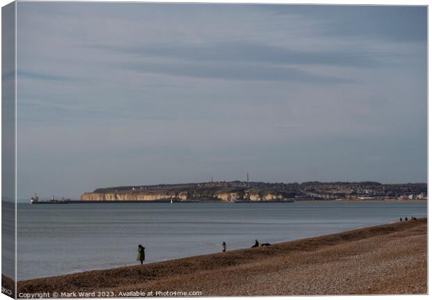 Newhaven across the water from Seaford Canvas Print by Mark Ward