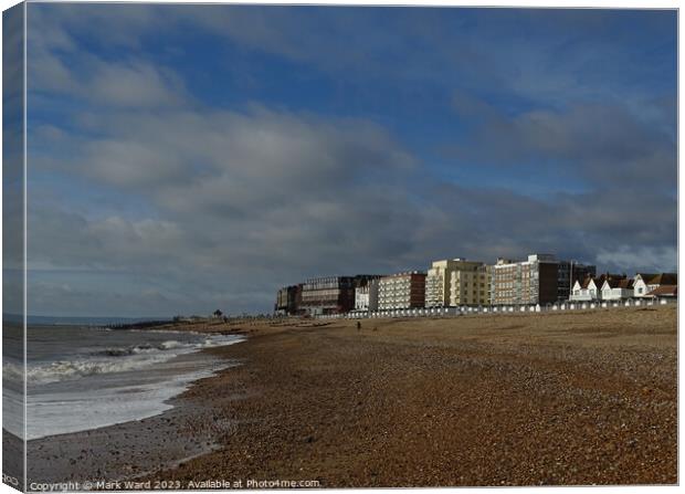 Bexhill bathed in Sunshine and Cloud Canvas Print by Mark Ward