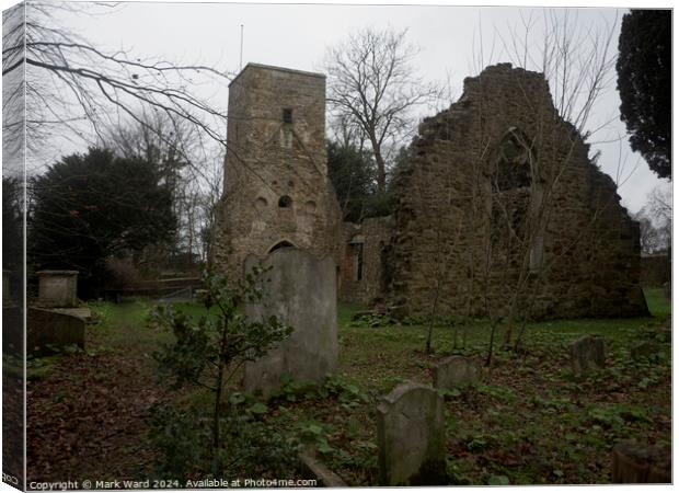 The Remains of St Helen's. Canvas Print by Mark Ward