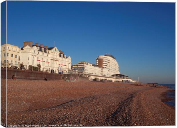 St Leonards Beach in East Sussex. Canvas Print by Mark Ward