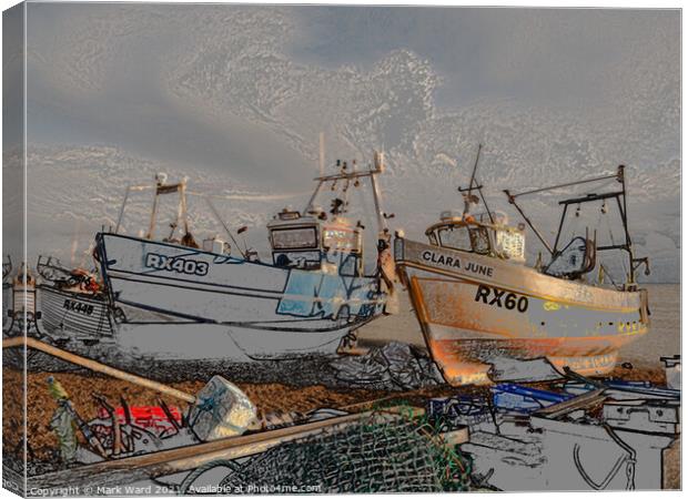 The Fishing Fleet of Hastings Canvas Print by Mark Ward