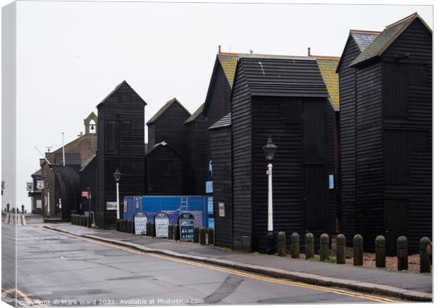 Hastings Net Huts Canvas Print by Mark Ward