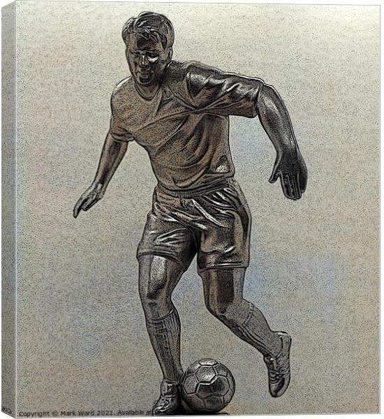 Footballer in Action. Canvas Print by Mark Ward