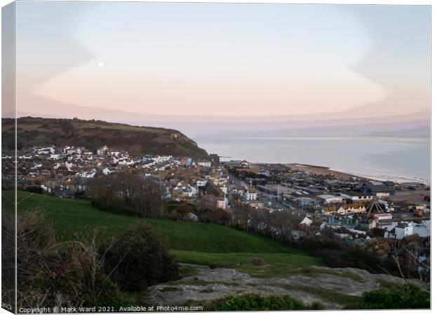 Hastings from the West Hill. Canvas Print by Mark Ward