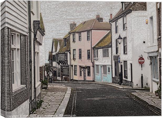 Hastings Old Town. Canvas Print by Mark Ward
