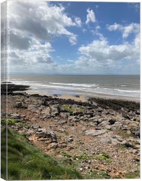 Box Bay from Lock’s Common, Porthcawl   Canvas Print by Gaynor Ball