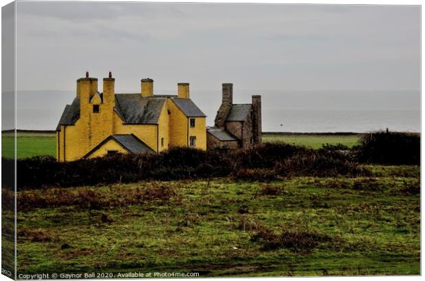 The Haunted Sker House,Porthcawl, South Wales Canvas Print by Gaynor Ball