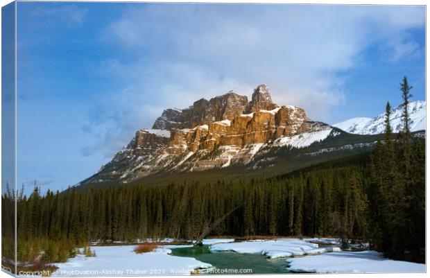 Golden Hour, Castle Mountain  Canvas Print by PhotOvation-Akshay Thaker