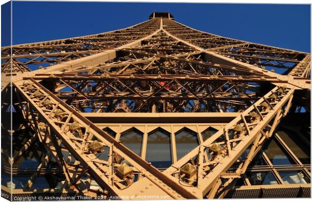 Pride of Paris - Eiffel Tower with unique point of Canvas Print by PhotOvation-Akshay Thaker