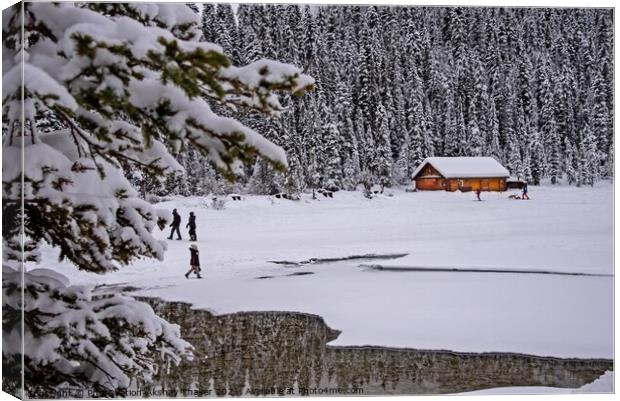 Canadian and Tourists are enjoying winter time  Canvas Print by PhotOvation-Akshay Thaker