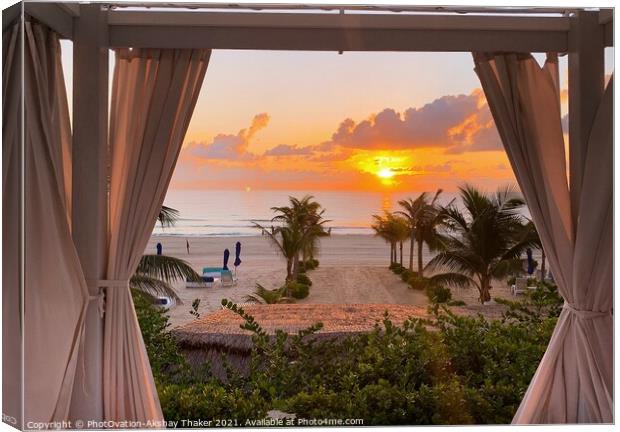 Poster perfect window of Sunrise in Cancun, Mexico Canvas Print by PhotOvation-Akshay Thaker