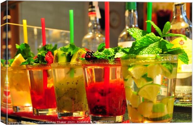 A group of refreshing tropical cocktail drinks Canvas Print by PhotOvation-Akshay Thaker