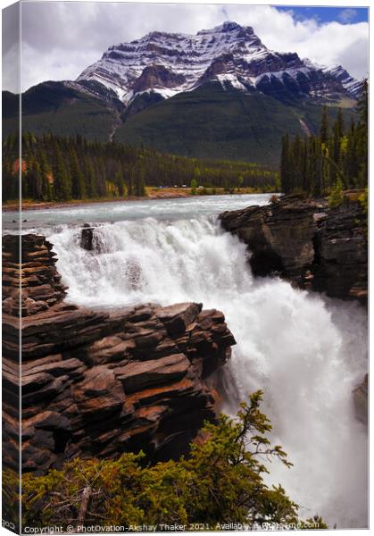 Athabasca Falls Canvas Print by PhotOvation-Akshay Thaker