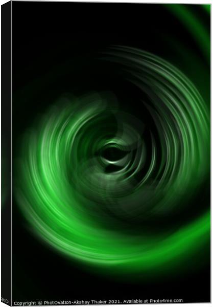 Green eye of imaginary twister. Artistically generated Digital art for creative display or decoration. Canvas Print by PhotOvation-Akshay Thaker