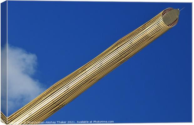 The column is the Obelisco de la Caja on the Plaza de Castilla. Canvas Print by PhotOvation-Akshay Thaker