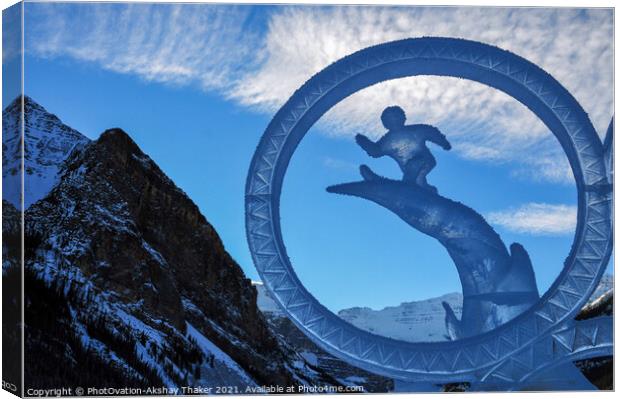 An Ice sculpture representing world sports athletic event Canvas Print by PhotOvation-Akshay Thaker