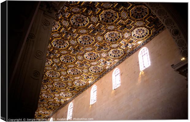 The ceiling of the cathedral of Otranto, Italy Canvas Print by Sergio Falzone