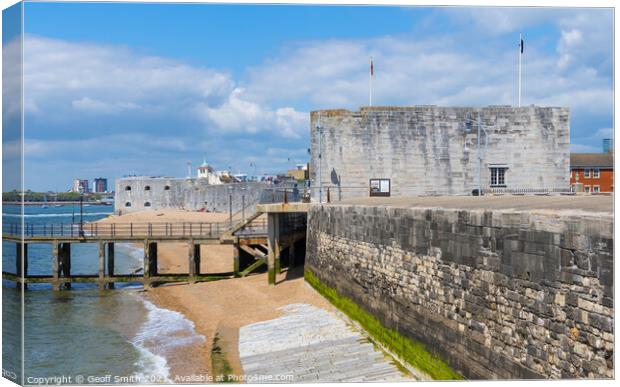 Round & Square Towers, Forts in Old Portsmouth Canvas Print by Geoff Smith