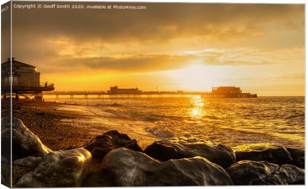 Sunrise at Worthing Pier Canvas Print by Geoff Smith