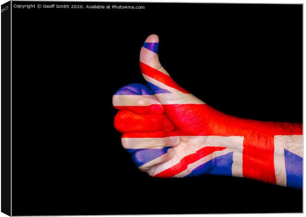Thumbs up for the United Kingdom Canvas Print by Geoff Smith