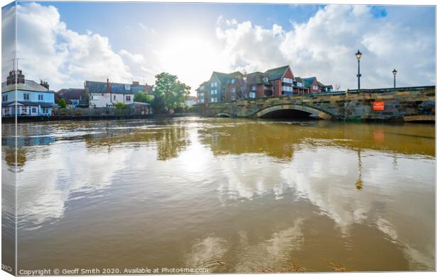 River Arun flooded in Arundel Canvas Print by Geoff Smith