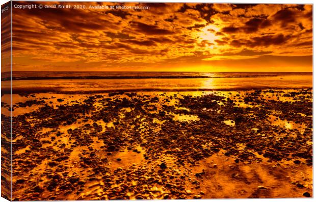 Golden Coastal Sunset Canvas Print by Geoff Smith