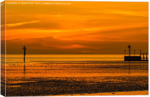 Orange Sky at Sunset Canvas Print by Geoff Smith