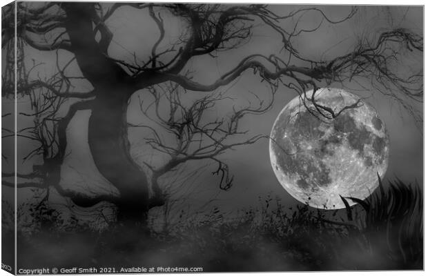 Spooky Woods at Full Moon Canvas Print by Geoff Smith