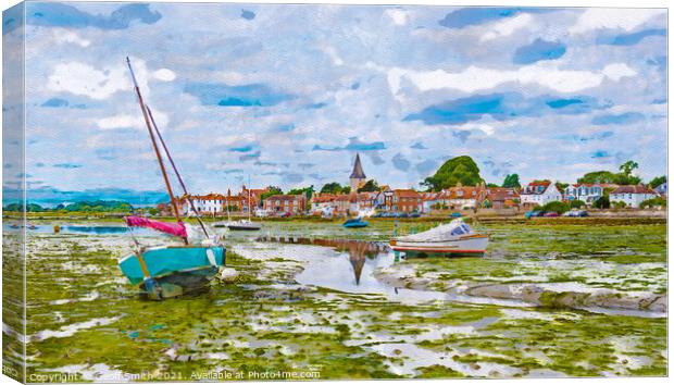 Bosham Village Quay Painting Canvas Print by Geoff Smith